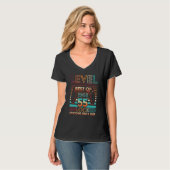 T-shirt Commande de jeu vidéo rétro niveau 55 débloqué vin (Devant entier)