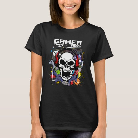T-shirt Commande Freak Video Game Controller Console Compu (Devant)