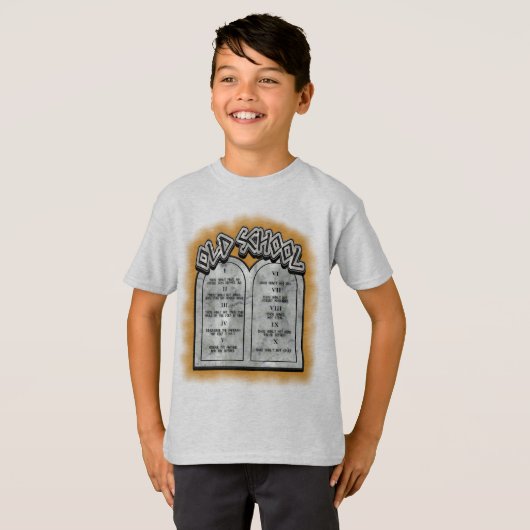 T-shirt Commandements de la vieille école Dix (Devant entier)