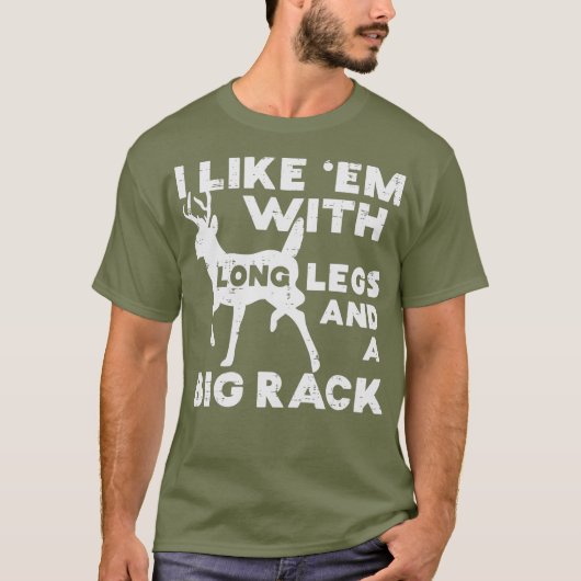 T-shirt Comme Em Long Legs Big Rack Deer Buck Chasse (Devant)