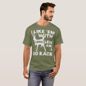 T-shirt Comme Em Long Legs Big Rack Deer Buck Chasse (Devant entier)