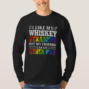 T-shirt Comme Mon Whiskey Stright Friends Lgbt Pride Gay P