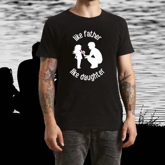 T-shirt Comme Père Comme Fille Fête des pères Noir