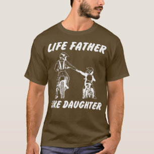 T-shirt Comme Père Comme Fille Vélo Chemin MX Motocross