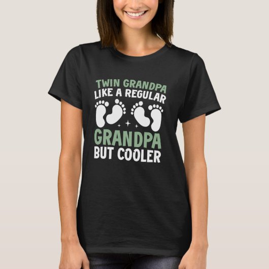 T-shirt Comme un papy normal mais plus cool Papy jumeau (Devant)