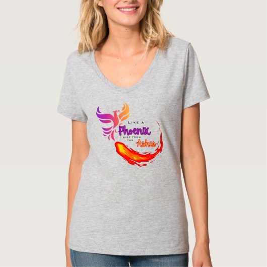 T-shirt Comme un Phoenix Je me lève de la Chemise Ashes (Devant)