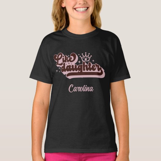 T-shirt Comme une fille | Matching Maman and Kid - Noir (Devant)