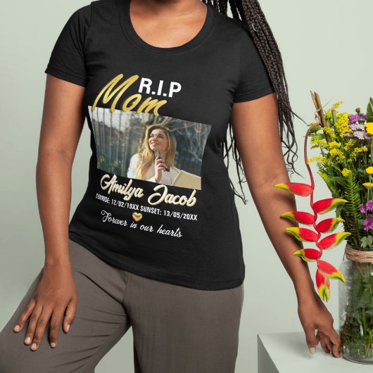 T-shirt commémoratif personnalisé R.I.P Mom avec p