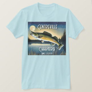 T-shirt commémoratif Walleye Pike, Water and Moon