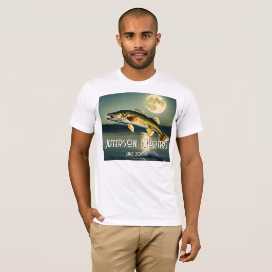 T-shirt commémoratif Walleye Pike, Water and Moon (Devant entier)