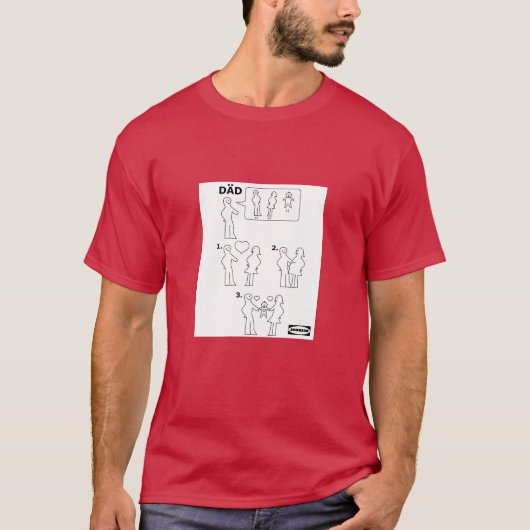 T-shirt Comment assembler une feuille d'instructions papa  (Devant)