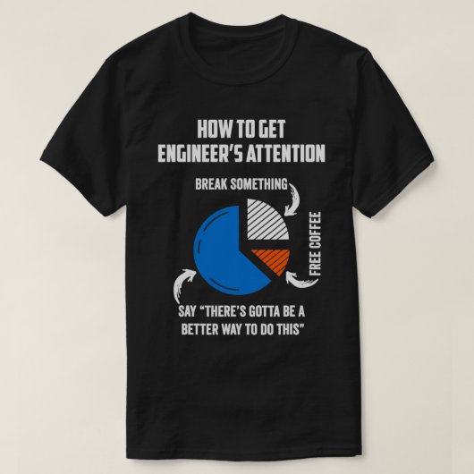 T-shirt Comment attirer l'attention des ingénieurs Drôle i (Design devant)