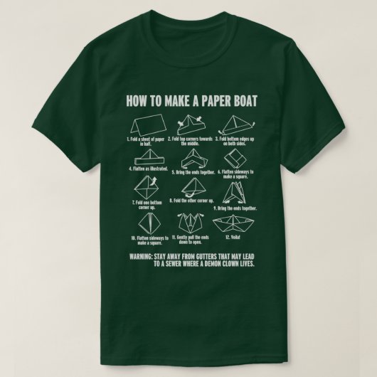 T-shirt Comment faire un Paperboat (Design devant)