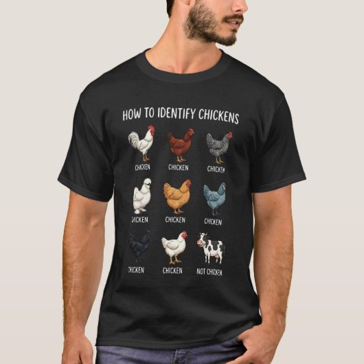 T-shirt Comment identifier les poules (Devant)