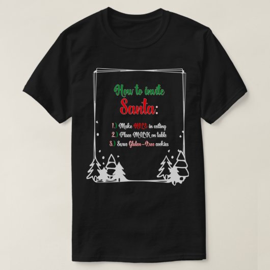 T-shirt Comment invitation Père Noël Gluten cookie de noël (Design devant)