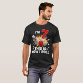 T-shirt Comment je roule 7ème 7 ans Bowling Anniversaire F (Devant entier)