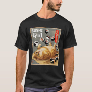 T-shirt Comment je roule Café Chat Sushi Poster Harajuku K