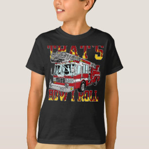 T-shirt Comment je roule le camion de pompiers