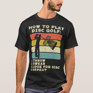 T-shirt Comment jouer au golf sur disque Sunset Retro Fris