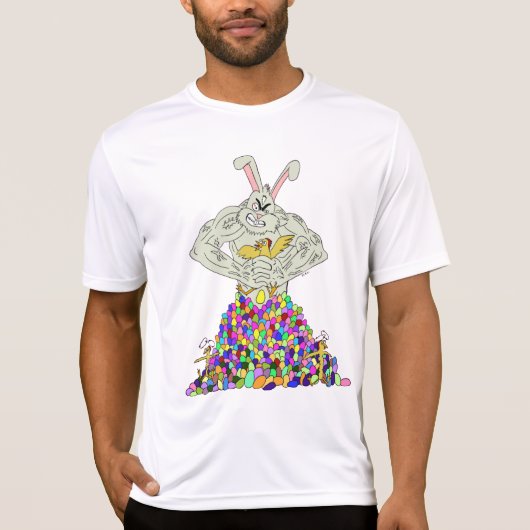 T-shirt Comment le lapin de Pâques obtient ses oeufs (Devant)