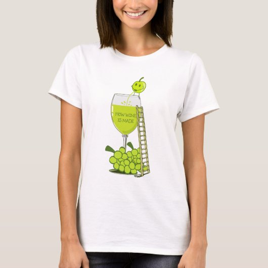 T-shirt Comment le vin est fait Drôle Design (Devant)