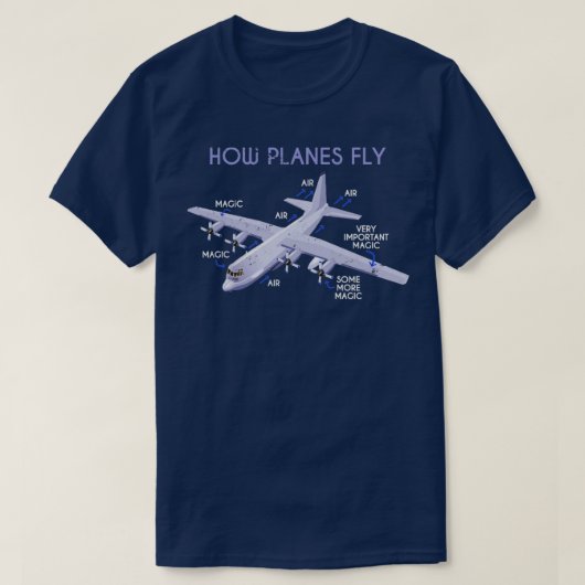 T-shirt Comment les avions volent amusant pilote (Design devant)