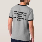T-SHIRT COMMENT MAINTENIR UN IDIOT OCCUPÉ POUR HOURSLOOK (Dos)