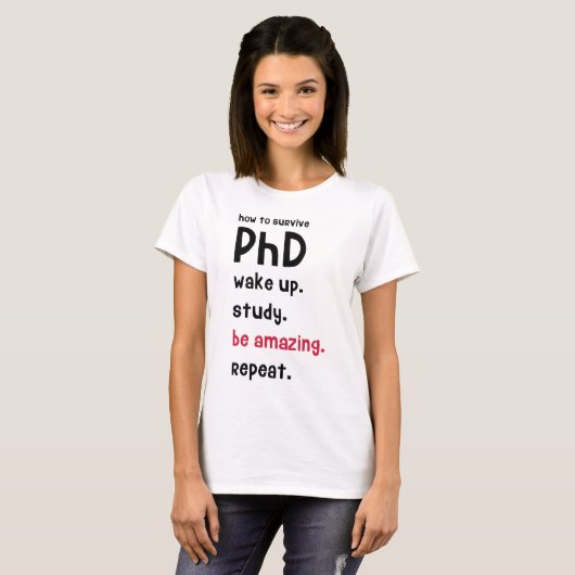 T-shirt Comment survivre au PhD (Devant entier)