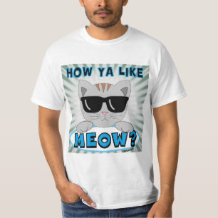T-shirt Comment tu aimes la MEOW ? Chat aux lunettes de so