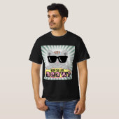 T-shirt Comment tu aimes MEOW ? Chat de dessin avec lunett (Devant entier)
