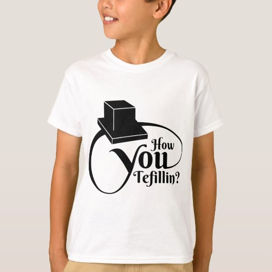 T-shirt "Comment tu tefillines" (Noir) (Devant)