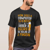 T-shirt Comment Un Scientifique Commande-T-Il 3 Bières Qu' (Devant)