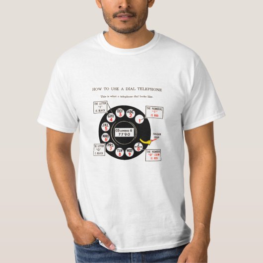 T-shirt Comment utiliser un téléphone de cadran - rétro (Devant)
