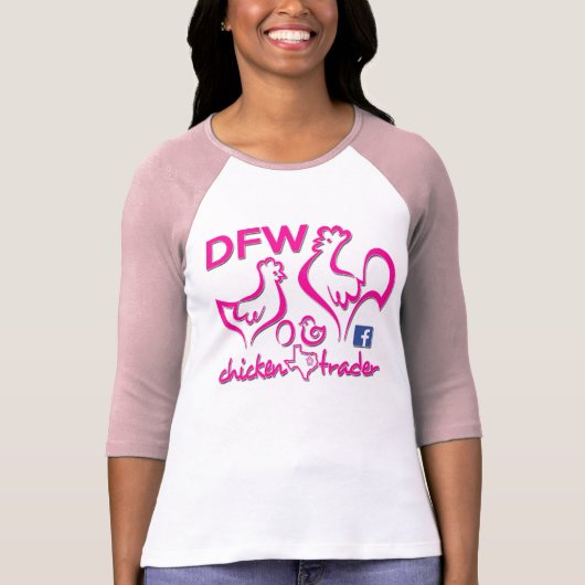 T-shirt Commerçant de poulet de DFW/graphiques roses (Devant)