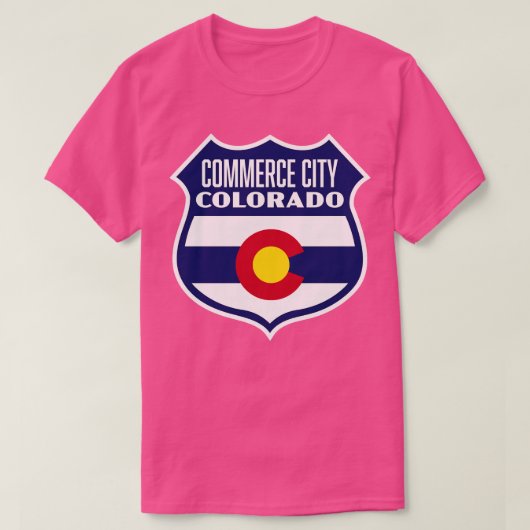 T-shirt Commerce City Colorado Retro Pavillon bleu (Design devant)