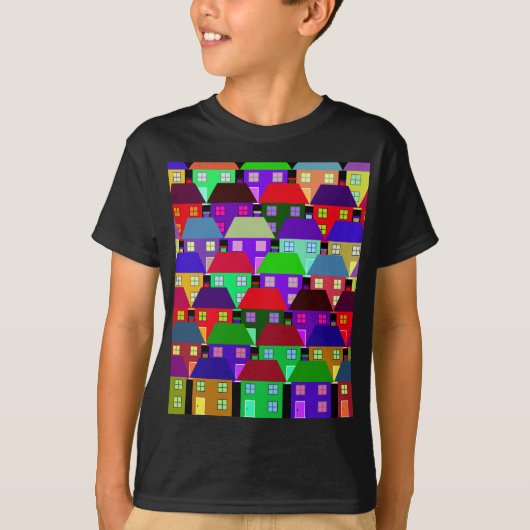 T-Shirt COMMUNAUTÉ MAISON COLORÉE MAISONS (Devant)
