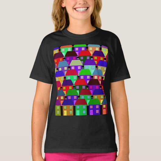 T-Shirt COMMUNAUTÉ MAISON COLORÉE MAISONS (Devant)