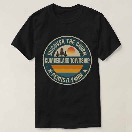 T-shirt commune de Cumberland, Pennsylvanie (Design devant)