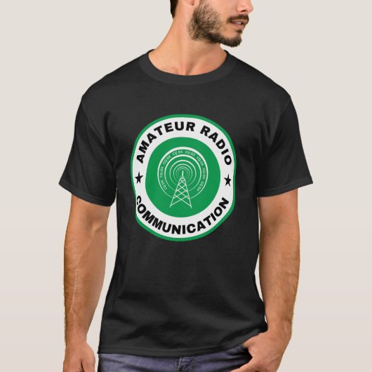 T-shirt communication radio amateur vert (Devant)