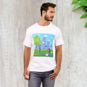 T-shirt Communication sur les médias sociaux dans un parc