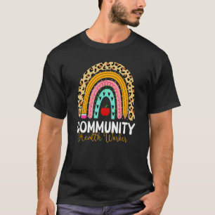 T-shirt Community Health Worker Leopard Rainbow Healthcare