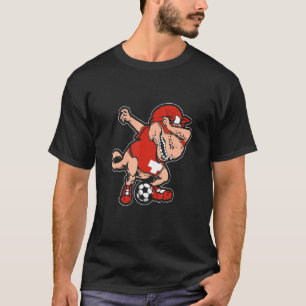 T-shirt Commutateur de soccer suisse Dabbing TRex Dino Dab