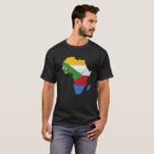 T-shirt Comores Drapeau Afrique Continent Silhouette Cadea (Devant entier)