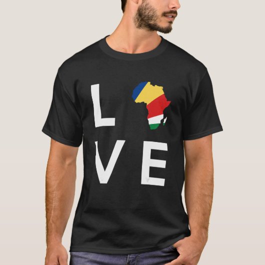 T-shirt Comores Drapeau Aimer Afrique Continent Silhouette (Devant)