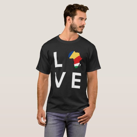 T-shirt Comores Drapeau Aimer Afrique Continent Silhouette (Devant entier)
