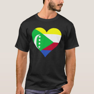 T-shirt Comores Drapeau Coeur Comores Aimer Comores