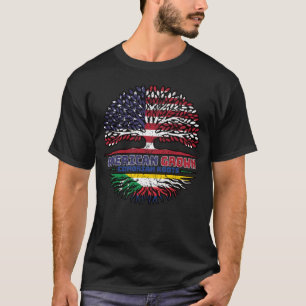 T-shirt Comoros Comorian American États-Unis Tree Roots Fl
