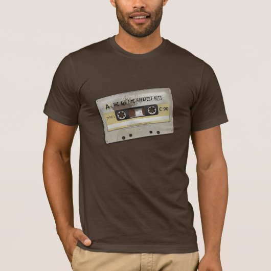 T-shirt compact drôle de cassette audio (Devant)