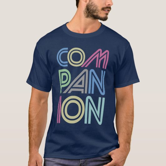T-shirt Compagnon Élégant Texte coloré (Devant)