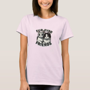T-shirt Compagnons Célestes - Cute Cat Friendship Series